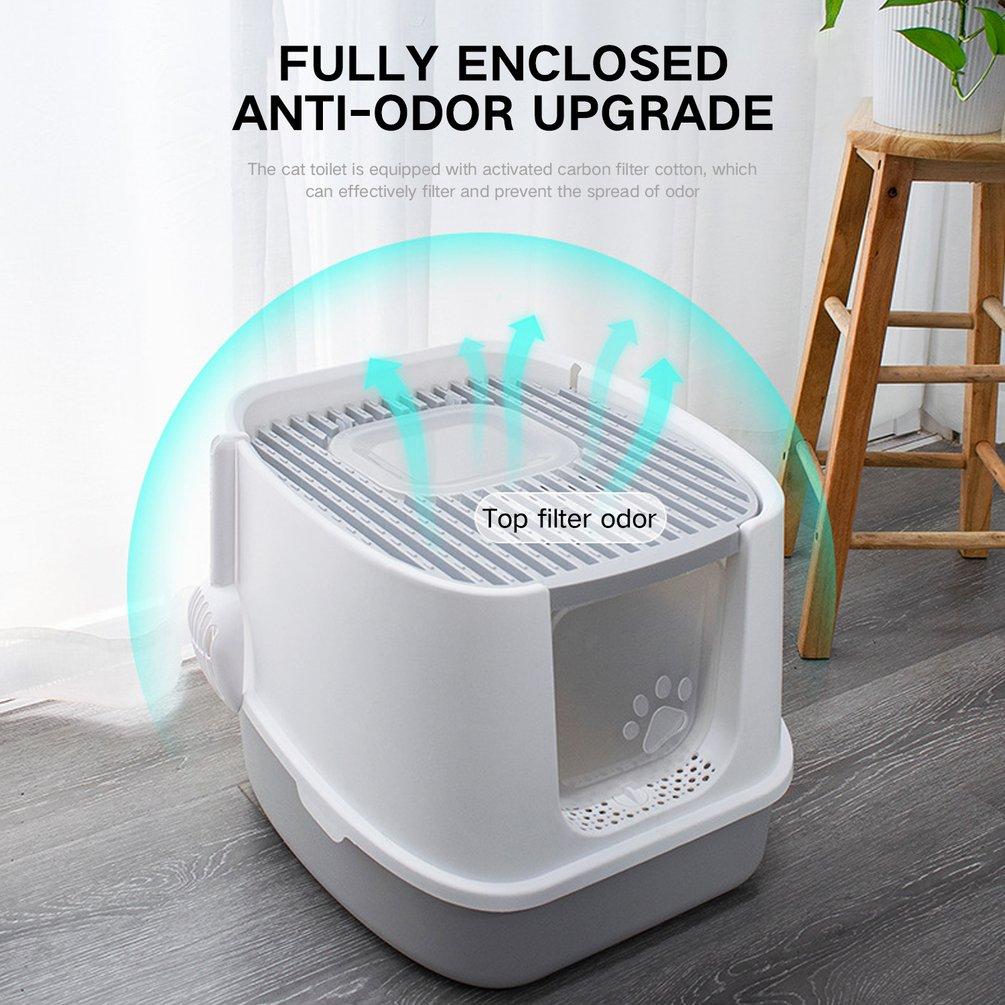 BCLL Ящик для кошачьего туалета с песочницей, полностью закрытый туалетный ящик для кошачьего туалета с защитой от брызг